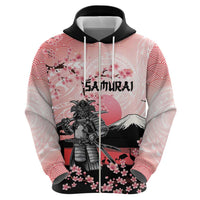 Personalised Japan Samurai Warrior Hoodie Japanese Cherry Blossom Polynesian Pattern - Wonder Print Shop