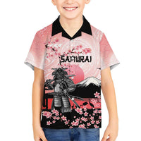 Personalised Japan Samurai Warrior Kid Hawaiian Shirt Japanese Cherry Blossom Polynesian Pattern - Wonder Print Shop