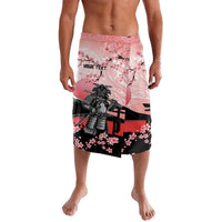Personalised Japan Samurai Warrior Lavalava Japanese Cherry Blossom Polynesian Pattern - Wonder Print Shop