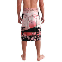 Personalised Japan Samurai Warrior Lavalava Japanese Cherry Blossom Polynesian Pattern - Wonder Print Shop