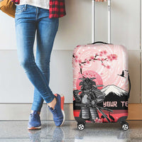 Personalised Japan Samurai Warrior Luggage Cover Japanese Cherry Blossom Polynesian Pattern - Wonder Print Shop