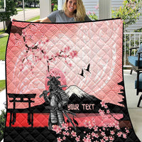 Personalised Japan Samurai Warrior Quilt Japanese Cherry Blossom Polynesian Pattern - Wonder Print Shop