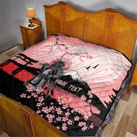 Personalised Japan Samurai Warrior Quilt Japanese Cherry Blossom Polynesian Pattern - Wonder Print Shop