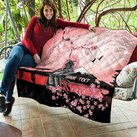 Personalised Japan Samurai Warrior Quilt Japanese Cherry Blossom Polynesian Pattern - Wonder Print Shop