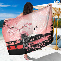 Personalised Japan Samurai Warrior Sarong Japanese Cherry Blossom Polynesian Pattern - Wonder Print Shop