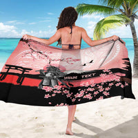 Personalised Japan Samurai Warrior Sarong Japanese Cherry Blossom Polynesian Pattern - Wonder Print Shop