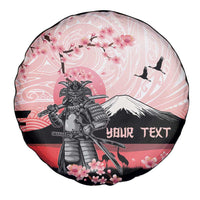 Personalised Japan Samurai Warrior Spare Tire Cover Japanese Cherry Blossom Polynesian Pattern - Wonder Print Shop