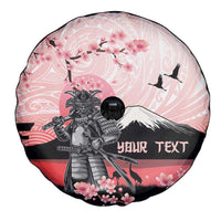 Personalised Japan Samurai Warrior Spare Tire Cover Japanese Cherry Blossom Polynesian Pattern - Wonder Print Shop