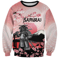 Personalised Japan Samurai Warrior Sweatshirt Japanese Cherry Blossom Polynesian Pattern - Wonder Print Shop