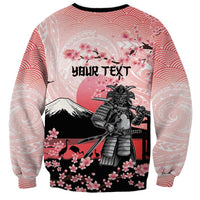 Personalised Japan Samurai Warrior Sweatshirt Japanese Cherry Blossom Polynesian Pattern - Wonder Print Shop