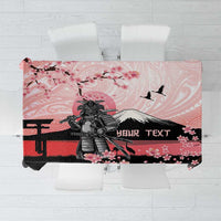 Personalised Japan Samurai Warrior Tablecloth Japanese Cherry Blossom Polynesian Pattern - Wonder Print Shop