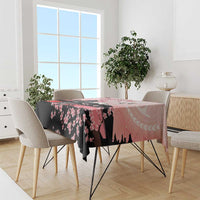 Personalised Japan Samurai Warrior Tablecloth Japanese Cherry Blossom Polynesian Pattern - Wonder Print Shop