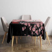 Personalised Japan Samurai Warrior Tablecloth Japanese Cherry Blossom Polynesian Pattern - Wonder Print Shop