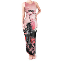 Personalised Japan Samurai Warrior Tank Maxi Dress Japanese Cherry Blossom Polynesian Pattern - Wonder Print Shop