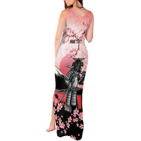 Personalised Japan Samurai Warrior Tank Maxi Dress Japanese Cherry Blossom Polynesian Pattern - Wonder Print Shop