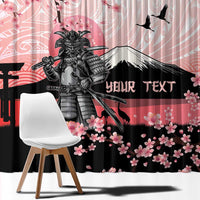 Personalised Japan Samurai Warrior Window Curtain Japanese Cherry Blossom Polynesian Pattern - Wonder Print Shop