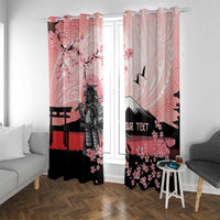Personalised Japan Samurai Warrior Window Curtain Japanese Cherry Blossom Polynesian Pattern - Wonder Print Shop