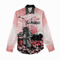 Personalised Japan Samurai Warrior Women Casual Shirt Japanese Cherry Blossom Polynesian Pattern - Wonder Print Shop