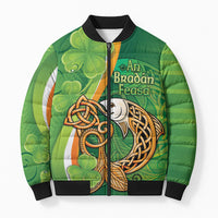 Salmon of Knowledge Ireland Bomber Puffer Jacket Celtic Mythology An Bradan Feasa
