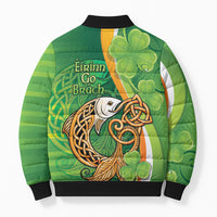 Salmon of Knowledge Ireland Bomber Puffer Jacket Celtic Mythology An Bradan Feasa