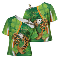 Salmon of Knowledge Ireland Cross Shoulder Shirt Celtic Mythology An Bradan Feasa