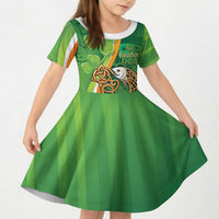Salmon of Knowledge Ireland Kid Short Sleeve Dress Celtic Mythology An Bradan Feasa