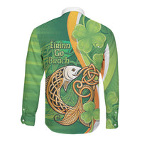 Salmon of Knowledge Ireland Long Sleeve Button Shirt Celtic Mythology An Bradan Feasa
