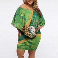 Salmon of Knowledge Ireland Off Shoulder Short Dress Celtic Mythology An Bradan Feasa