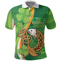 Salmon of Knowledge Ireland Polo Shirt Celtic Mythology An Bradan Feasa