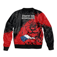 Czech Republic Independence Day Bomber Jacket Coat Of Arms With Czechia Rosa - Wonder Print Shop