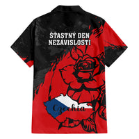 Czech Republic Independence Day Family Matching Short Sleeve Bodycon Dress and Hawaiian Shirt Coat Of Arms With Czechia Rosa - Wonder Print Shop