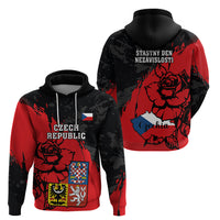 Czech Republic Independence Day Hoodie Coat Of Arms With Czechia Rosa - Wonder Print Shop
