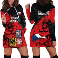 Czech Republic Independence Day Hoodie Dress Coat Of Arms With Czechia Rosa - Wonder Print Shop