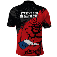 Czech Republic Independence Day Polo Shirt Coat Of Arms With Czechia Rosa - Wonder Print Shop