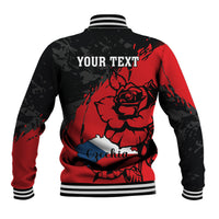 Presonalised Czech Republic Independence Day Baseball Jacket Coat Of Arms With Czechia Rosa - Wonder Print Shop