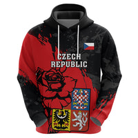 Presonalised Czech Republic Independence Day Hoodie Coat Of Arms With Czechia Rosa - Wonder Print Shop