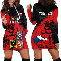 Presonalised Czech Republic Independence Day Hoodie Dress Coat Of Arms With Czechia Rosa - Wonder Print Shop