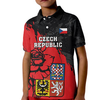 Presonalised Czech Republic Independence Day Kid Polo Shirt Coat Of Arms With Czechia Rosa - Wonder Print Shop
