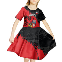 Presonalised Czech Republic Independence Day Kid Short Sleeve Dress Coat Of Arms With Czechia Rosa - Wonder Print Shop