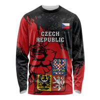 Presonalised Czech Republic Independence Day Long Sleeve Shirt Coat Of Arms With Czechia Rosa - Wonder Print Shop