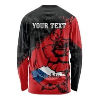 Presonalised Czech Republic Independence Day Long Sleeve Shirt Coat Of Arms With Czechia Rosa - Wonder Print Shop