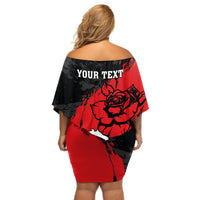 Presonalised Czech Republic Independence Day Off Shoulder Short Dress Coat Of Arms With Czechia Rosa - Wonder Print Shop