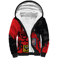 Presonalised Czech Republic Independence Day Sherpa Hoodie Coat Of Arms With Czechia Rosa - Wonder Print Shop