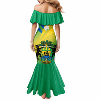 Gabon Mermaid Dress Coat Of Arms With Flag Gradient Style - Wonder Print Shop
