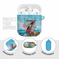 Personalized Antigua and Barbuda Christmas AirPods Case Windsurfing Santa Caribbean Tropical Style - Wonder Print Shop
