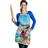 Personalized Antigua and Barbuda Christmas Apron Windsurfing Santa Caribbean Tropical Style - Wonder Print Shop