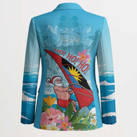 Personalized Antigua and Barbuda Christmas Blazer Windsurfing Santa Caribbean Tropical Style - Wonder Print Shop