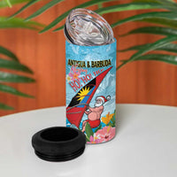 Personalized Antigua and Barbuda Christmas 4 in 1 Can Cooler Tumbler Windsurfing Santa Caribbean Tropical Style - Wonder Print Shop