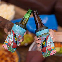 Personalized Antigua and Barbuda Christmas 4 in 1 Can Cooler Tumbler Windsurfing Santa Caribbean Tropical Style - Wonder Print Shop