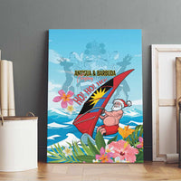 Personalized Antigua and Barbuda Christmas Canvas Wall Art Windsurfing Santa Caribbean Tropical Style - Wonder Print Shop